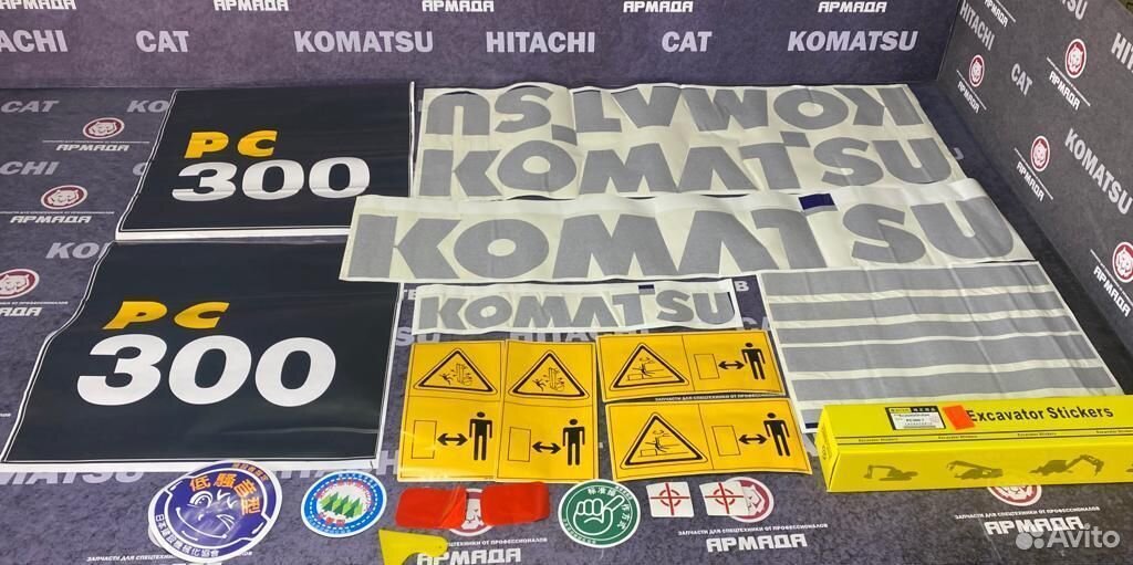 Набор наклеек для экскаватора komatsu pc300-7