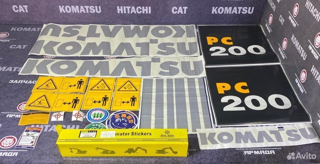 Набор наклеек для экскаватора komatsu pc200-7